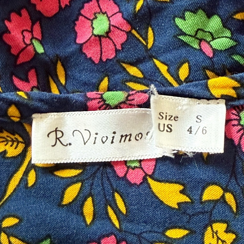 Floral Long Sleeve Maxi Dress in Blue and Pink - Picture 2 of 7